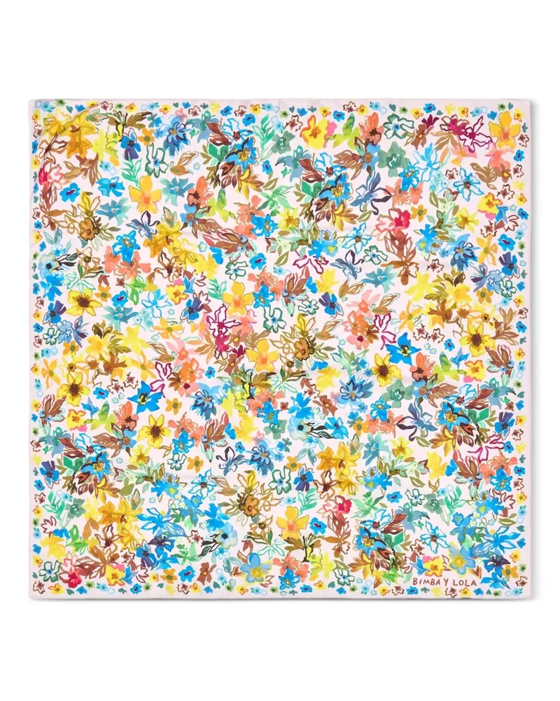 BIMBA Y LOLA Schal mit Blumen-Print - Blau Blau