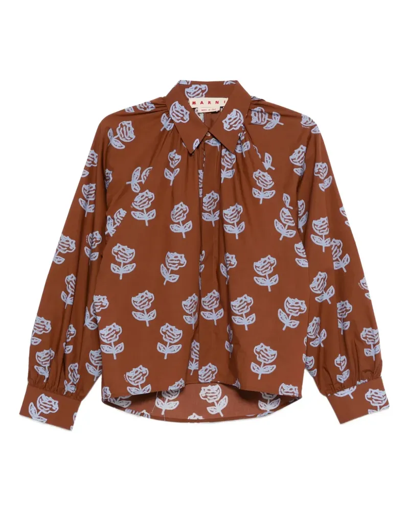 Marni Hemd mit Rosen-Print - Braun Braun