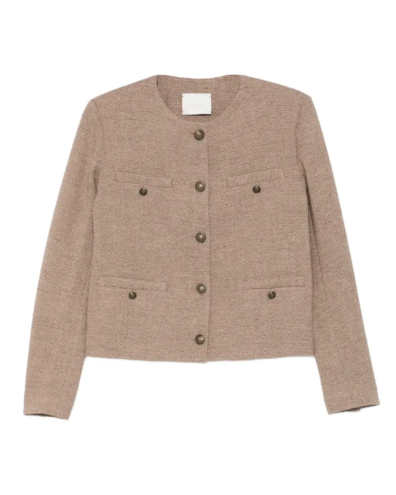 CIRCOLO 1901 round-neck tweed jacket - Braun Braun