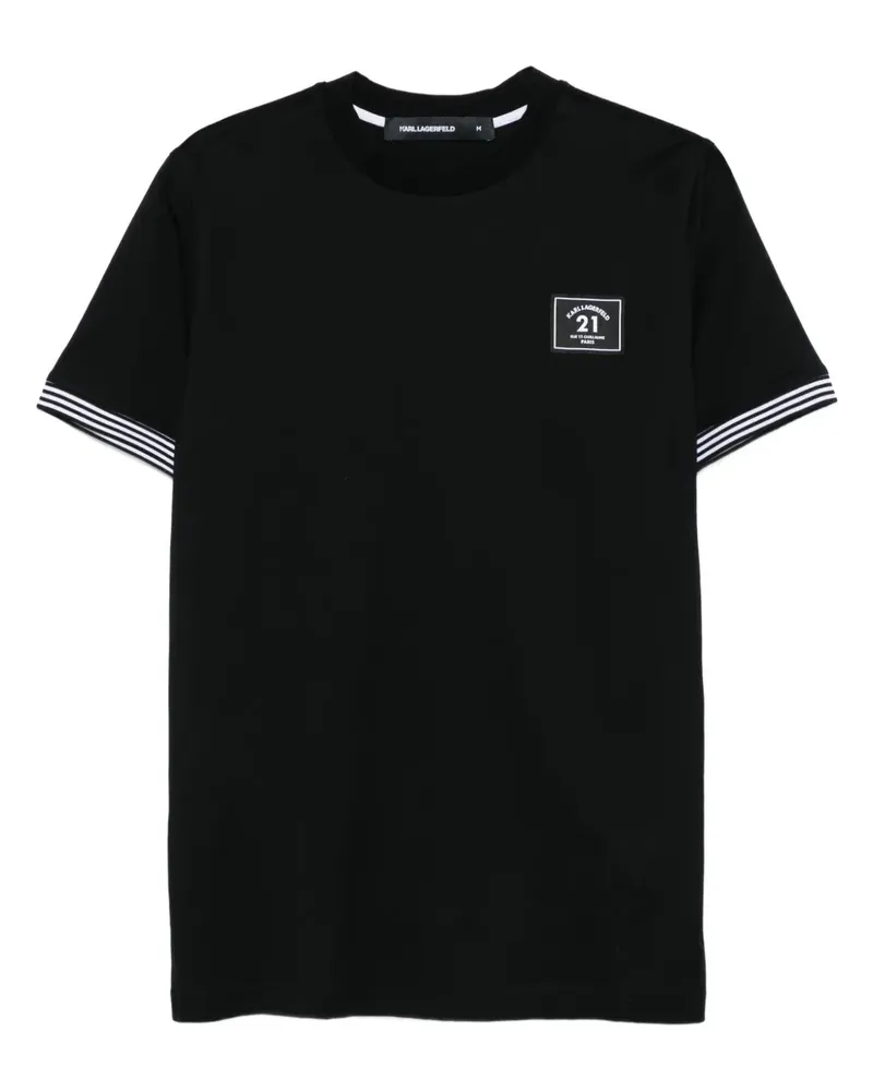 Karl Lagerfeld T-Shirt mit Logo-Patch - Schwarz Schwarz