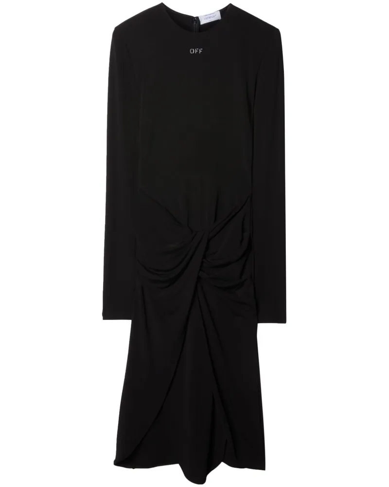 OFF-WHITE Drapiertes Midikleid - Schwarz Schwarz