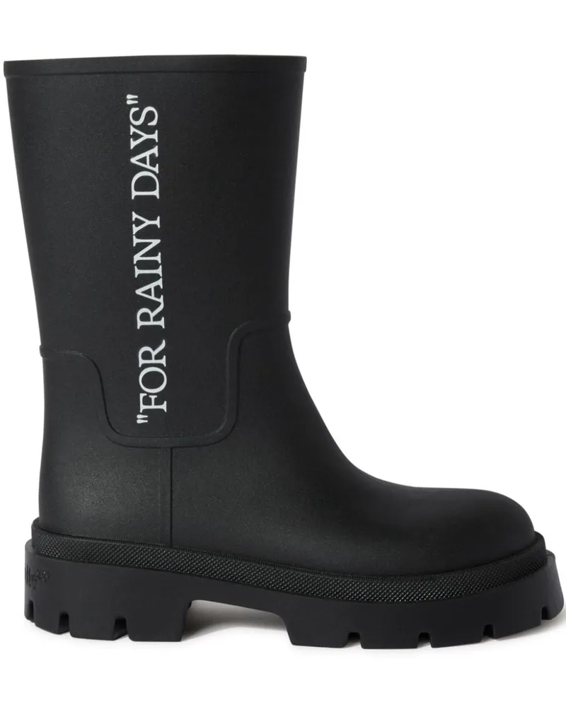 OFF-WHITE Stiefel mit Print - Schwarz Schwarz