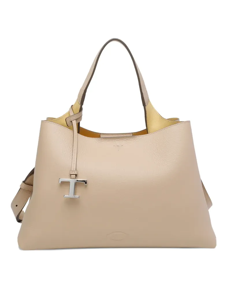 TOD'S medium leather tote bag - Nude Nude