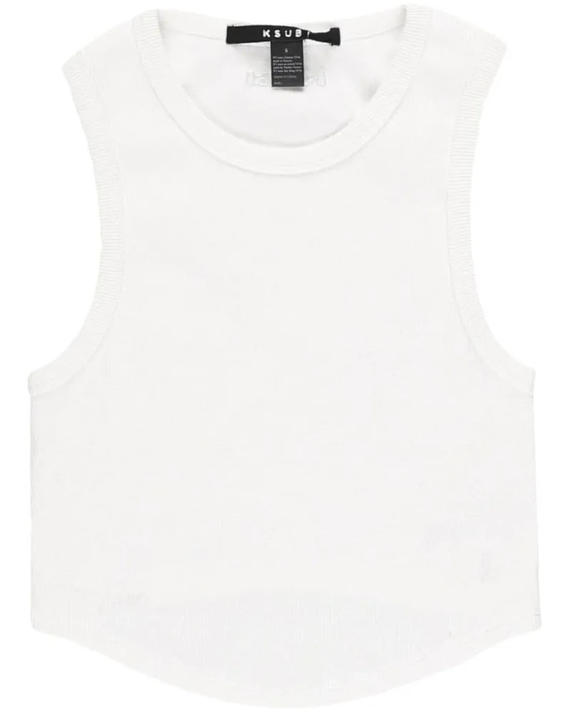 ksubi Cropped-Tanktop aus Baumwolle Weiß