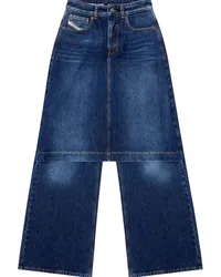 Diesel D-Syren Wide-Leg-Jeans mit Rockeinsatz Blau