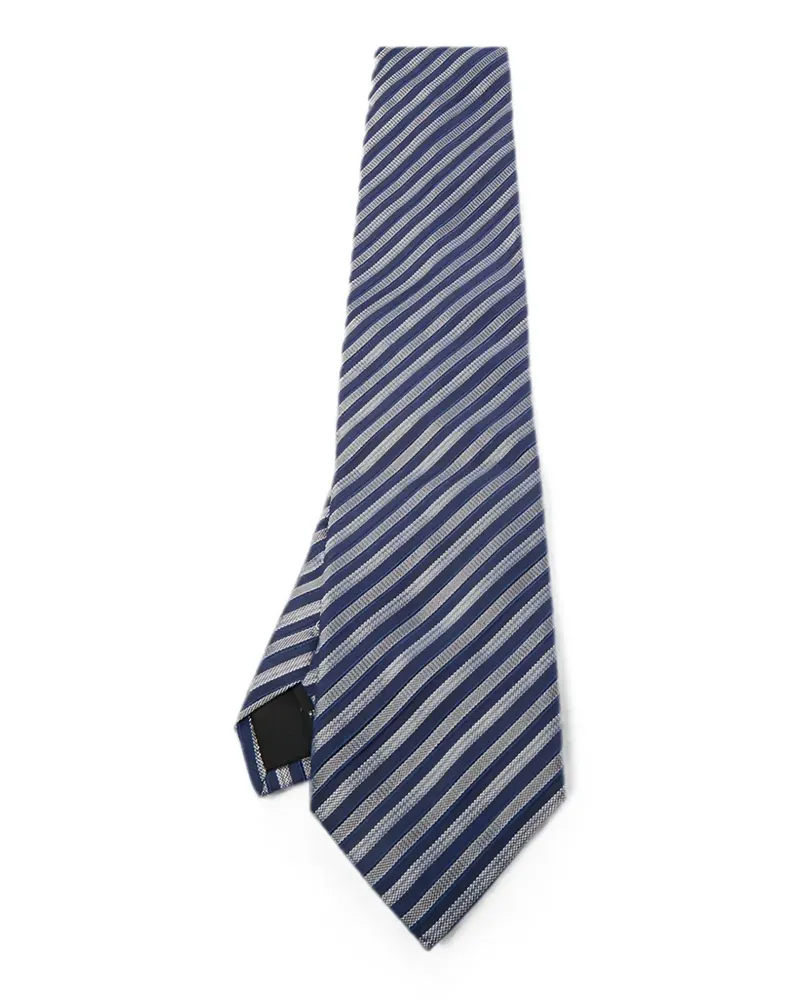 S.T. Dupont striped silk tie - Blau Blau