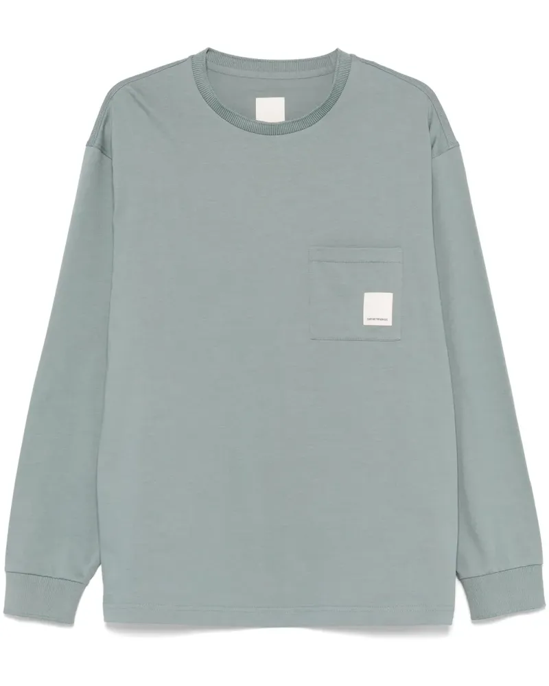 Emporio Armani T-Shirt mit Logo-Patch - Grün Grün