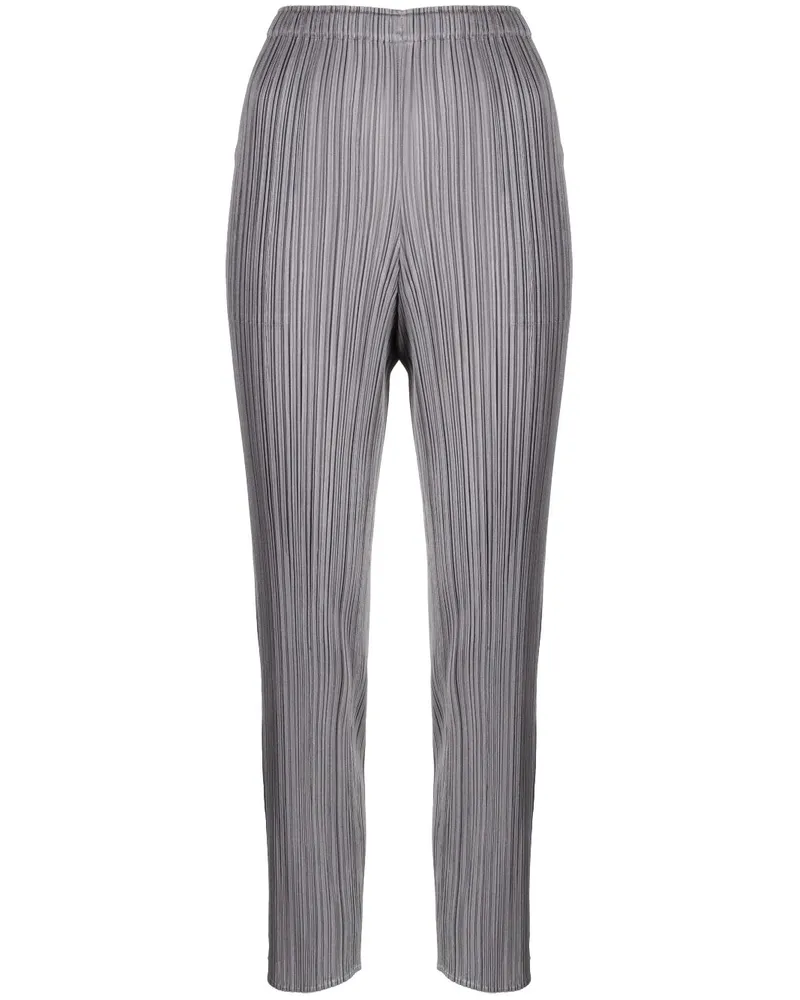 Issey Miyake Plissierte Cropped-Hose - Grau Grau