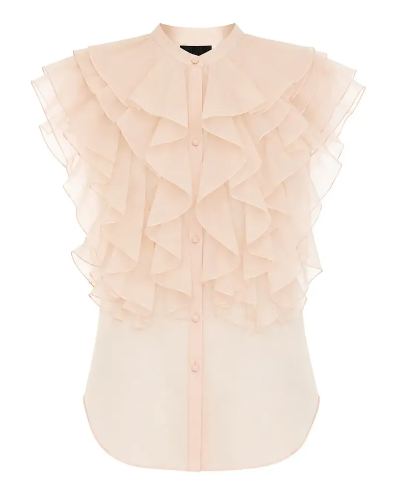Max Mara ruffled silk shirt - Rosa Rosa