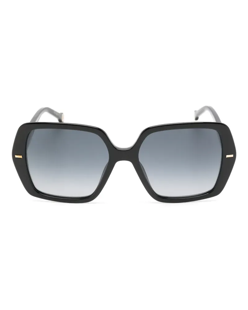 Carolina Herrera New York Sonnenbrille mit eckigem Gestell - Schwarz Schwarz