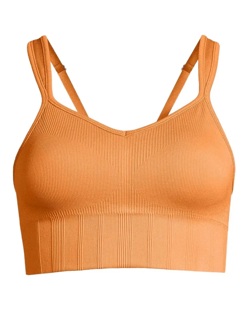Casall Gerippter Sport-BH mit V-Ausschnitt - Orange Orange