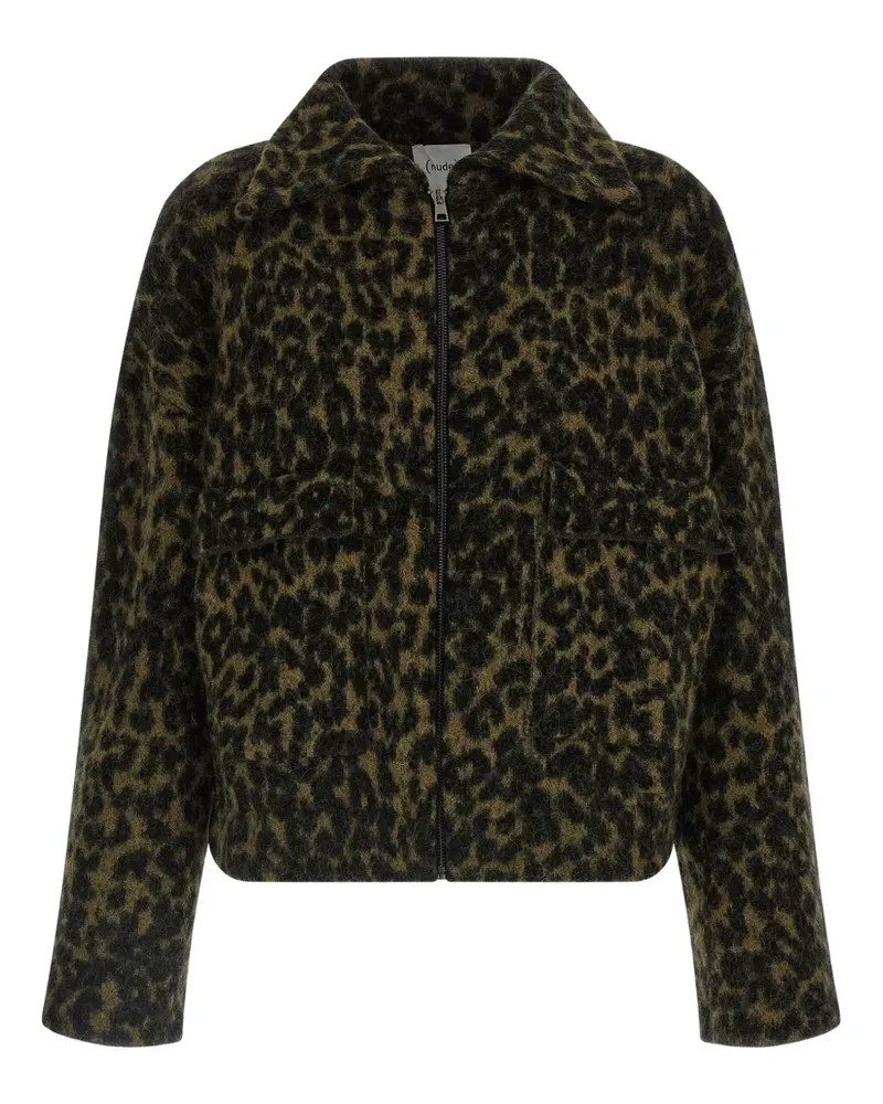 NUDE Hemd-Bomberjacke mit Animal-Print - Grün Grün