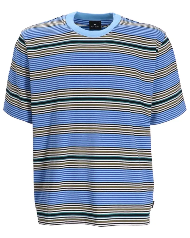 Paul Smith Gestreiftes T-Shirt aus Bio-Baumwolle - Blau Blau