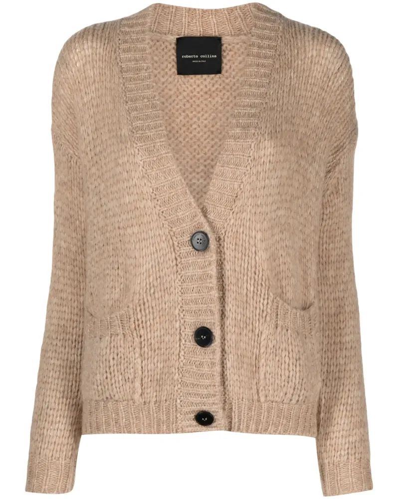 Roberto Collina Cardigan mit V-Ausschnitt - Nude Nude