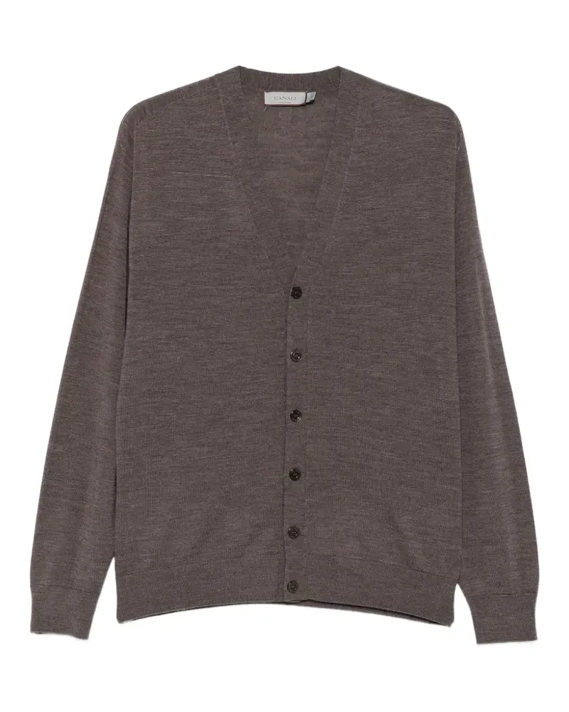 Canali Cardigan mit Knopfleiste - Braun Braun
