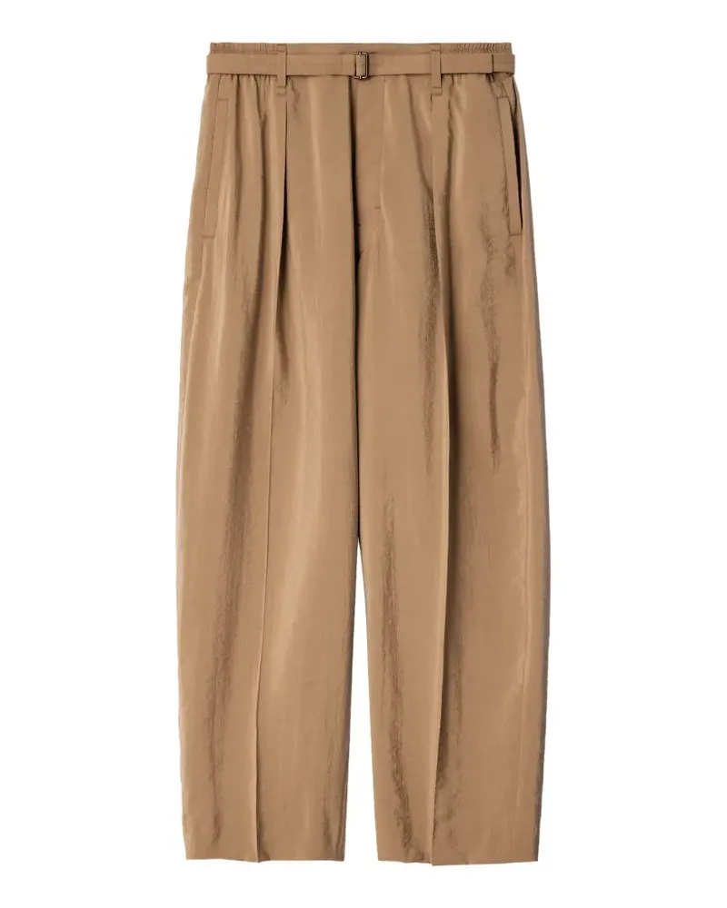 Christophe Lemaire belted relaxed pants in dry-silk - Nude Nude