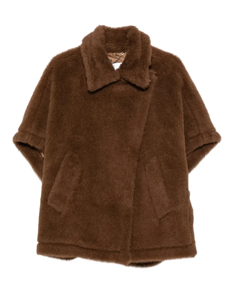 Max Mara Teddy Jacke im Cape-Style - Braun Braun