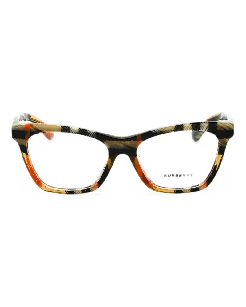 Burberry Karierte Cat-Eye-Sonnenbrille - Braun Braun