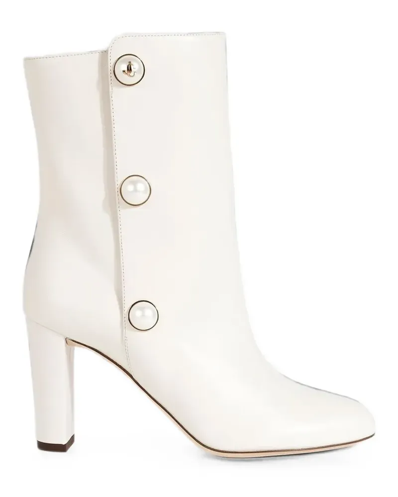 Jimmy Choo Rina faux-pearl embellished ankle boots - Weiß Weiß