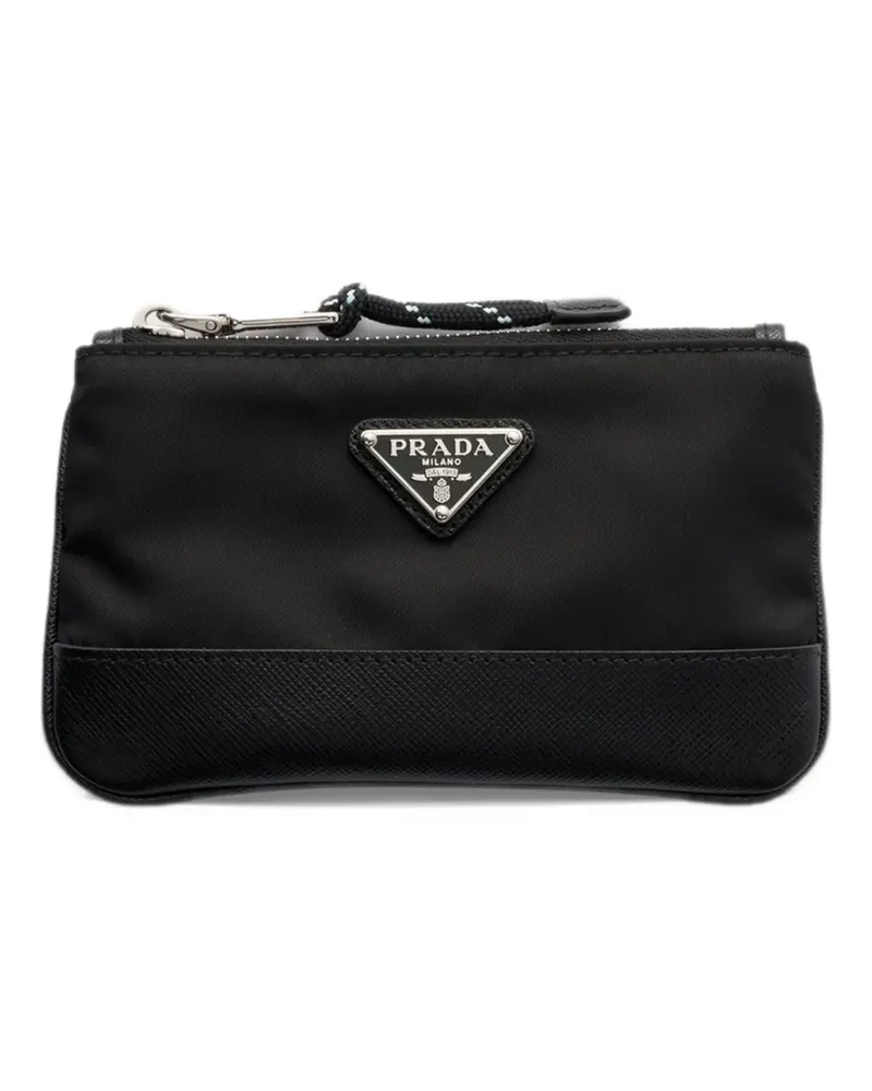 Prada Re-Nylon and Saffiano mini pouch - Schwarz Schwarz