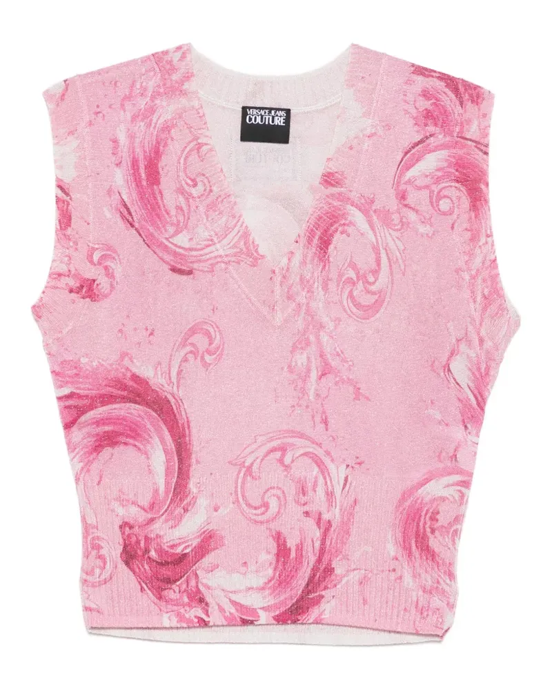 Versace Jeans V-neck patterned top - Rosa Rosa