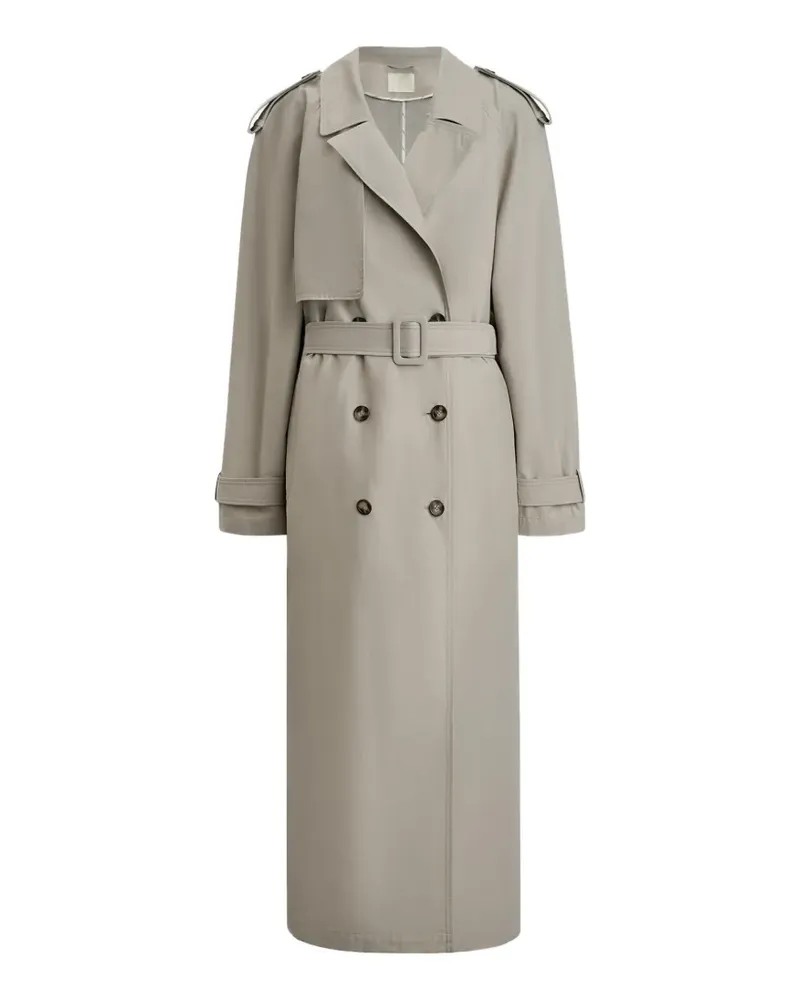 12 STOREEZ Doppelreihiger Casablanca Trenchcoat - Grau Grau