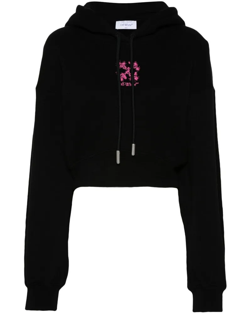 OFF-WHITE Bestickter Cropped-Hoodie - Schwarz Schwarz