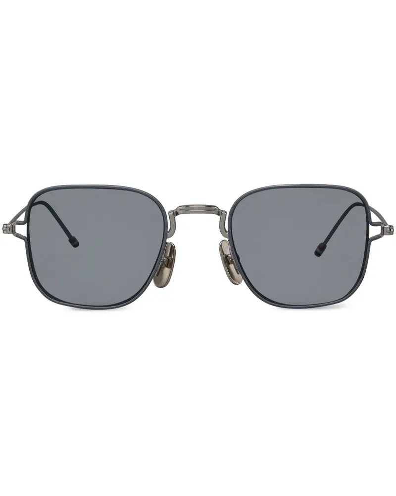 Thom Browne Sonnenbrille mit eckigem Gestell - Silber Silber