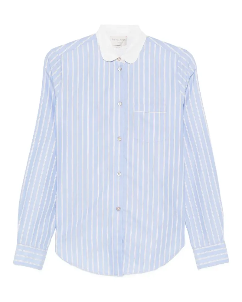 forte_forte Gestreiftes Hemd - Blau Blau