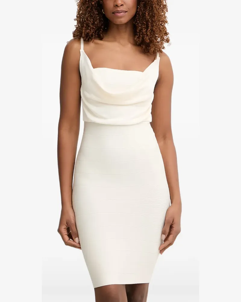 Guess Midikleid mit drapiertem Ausschnitt - Weiß Weiß