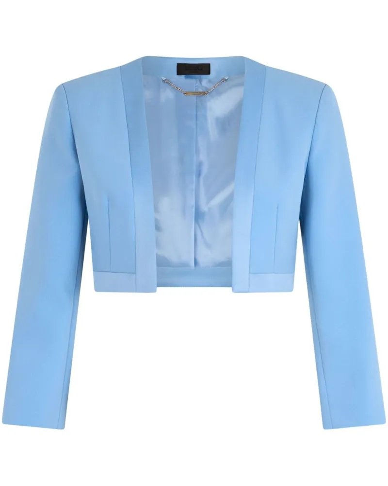 Liu Jo Cropped-Jacke mit Satinbesatz - X0647 LIGHT BLUE X0647