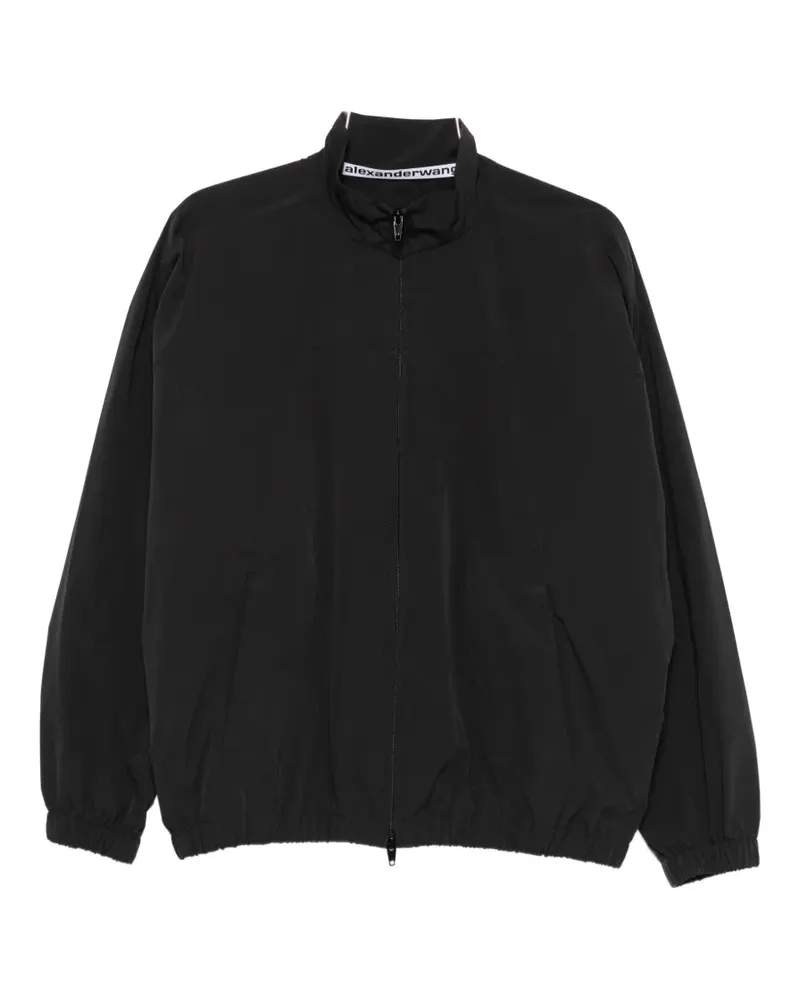 Alexander Wang logo-perforated zip-up jacket - Schwarz Schwarz