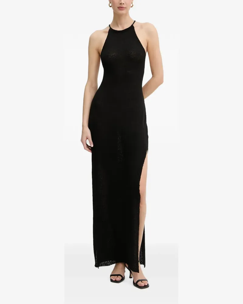Bardot Larissa halterneck side-slits maxi dress - Schwarz Schwarz