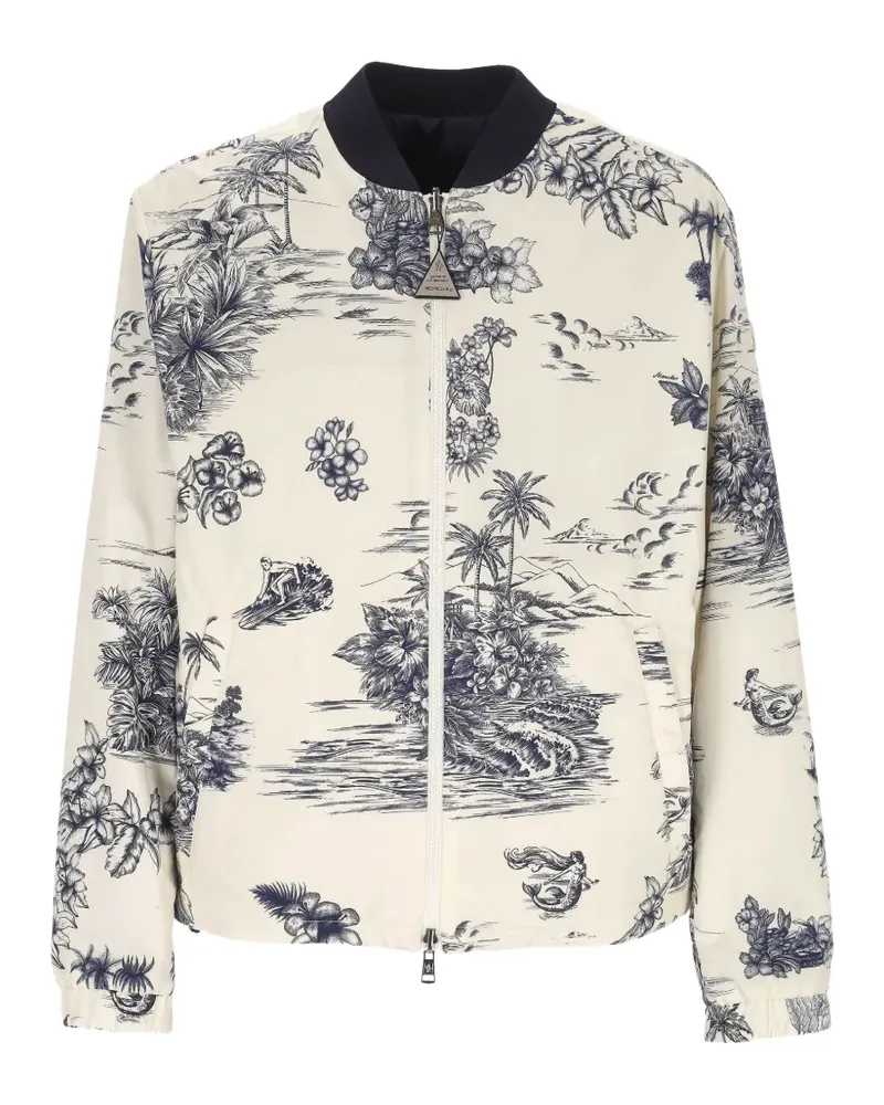 Moncler scenic-print jacket - Nude Nude