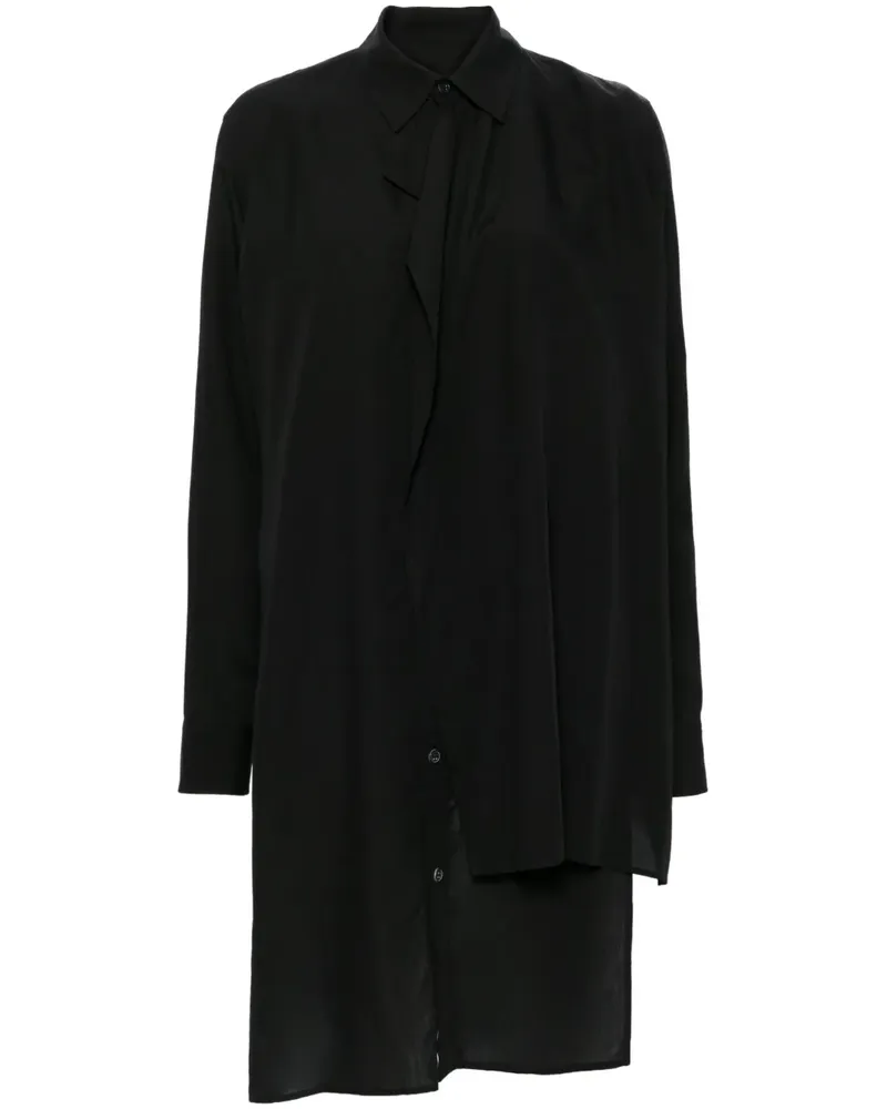 Yohji Yamamoto Hemd im Layering-Look - Schwarz Schwarz