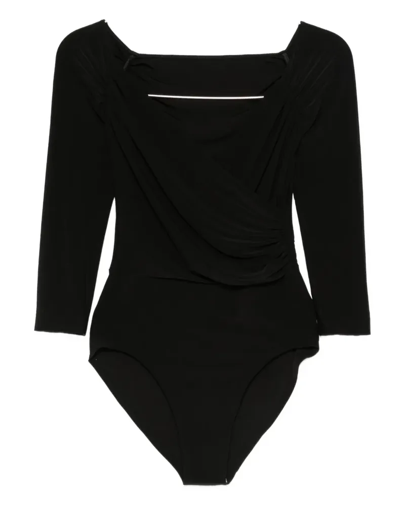 Norma Kamali draped bodysuit - Schwarz Schwarz