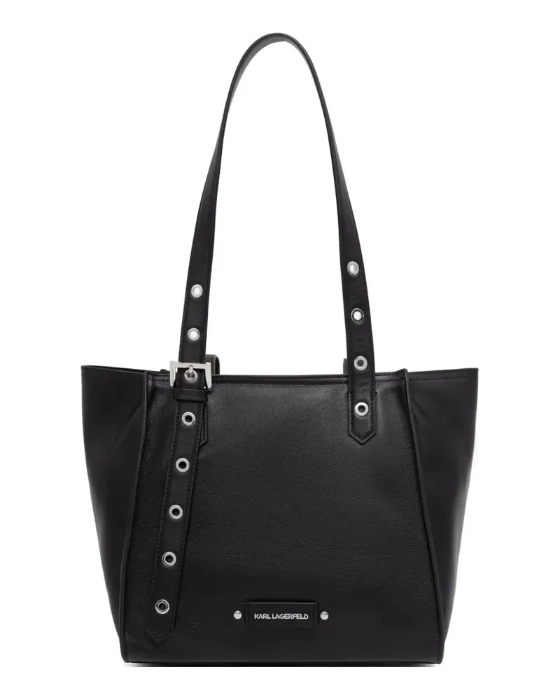 Karl Lagerfeld eyelet-embellished buckled tote bag - Schwarz Schwarz