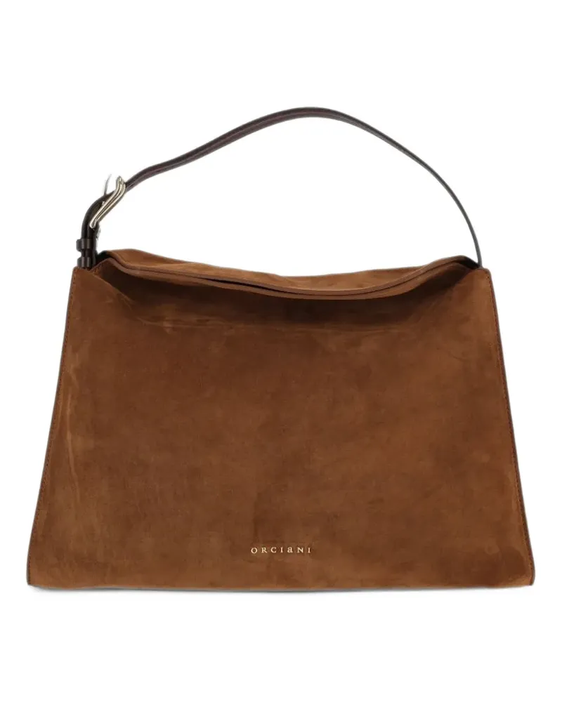 Orciani Trinity Schultertasche mit Schnallenriemen - Braun Braun