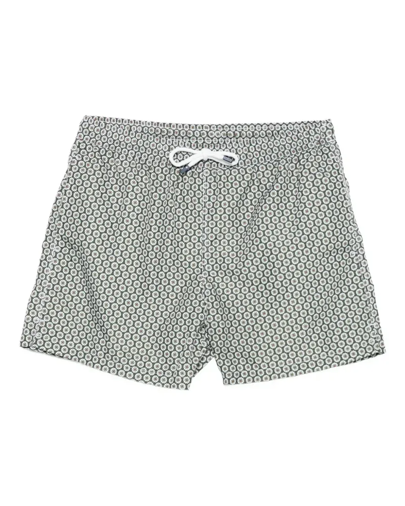 Fedeli Gemusterte Badeshorts mit Kordelzug - Grün Grün