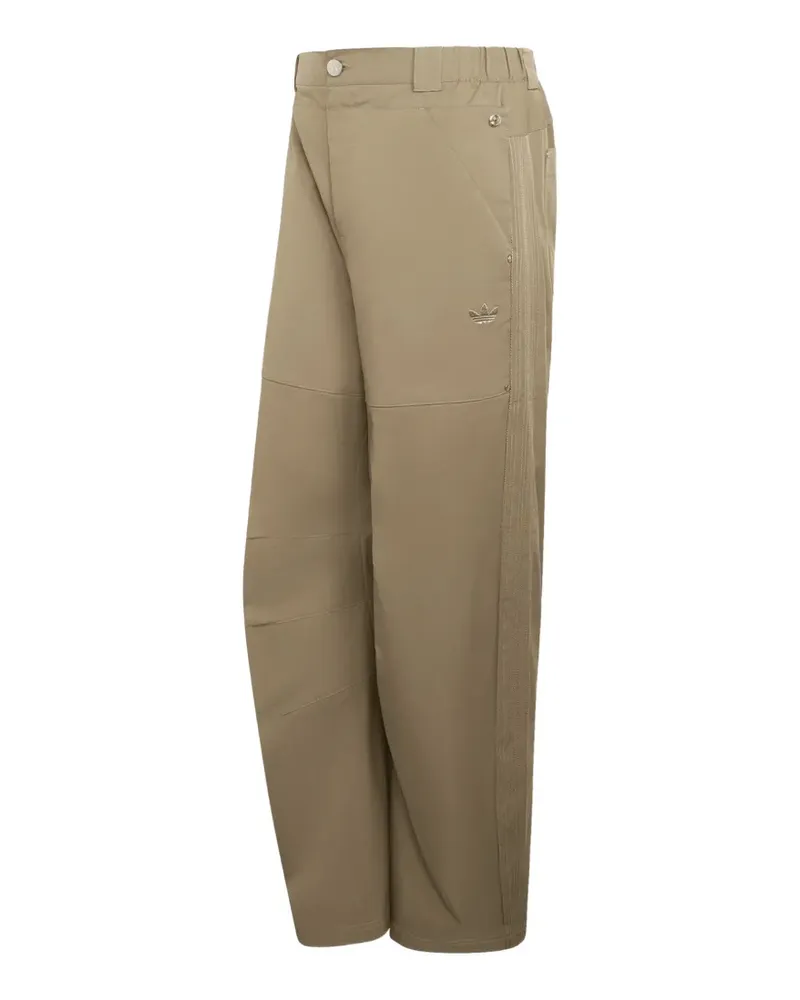 adidas logo-embroidered trousers - Nude Nude