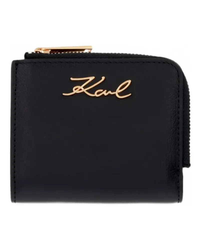 Karl Lagerfeld Karl Portemonnaie mit Logo-Schild - Schwarz Schwarz