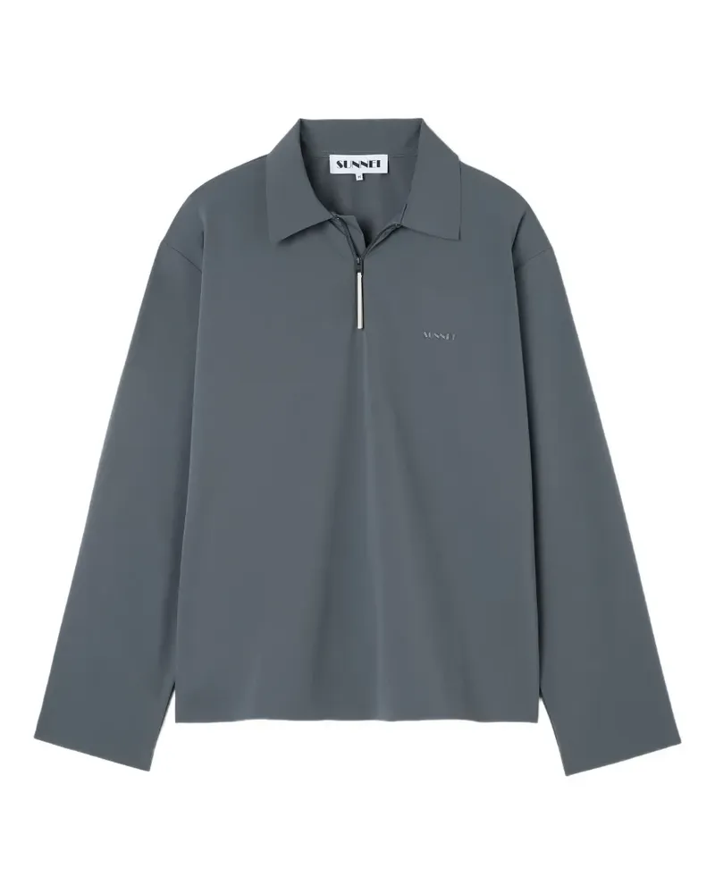 SUNNEI zip-neck long-sleeve polo shirt - Grau Grau
