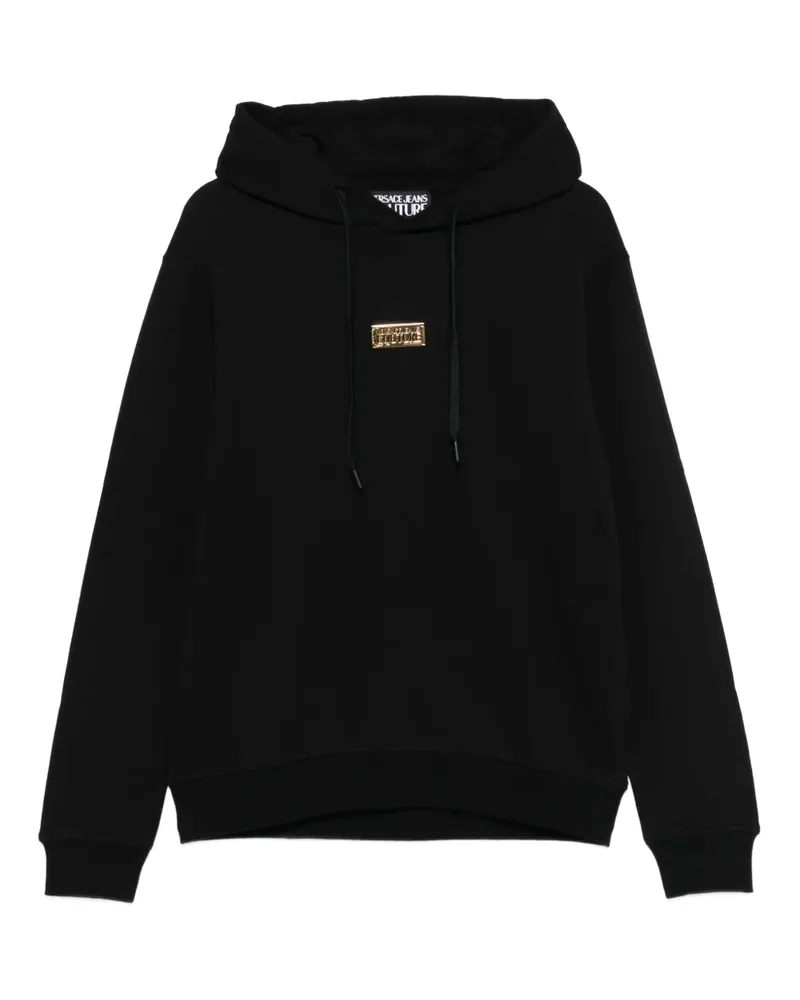 Versace Jeans Hoodie mit Logo-Schild - Schwarz Schwarz