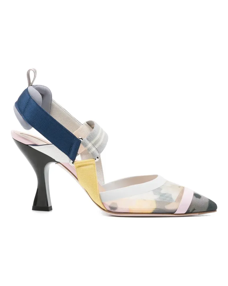 Fendi floral-print sandals - Blau Blau
