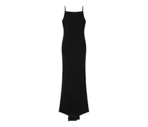 Drapiertes Kleid mit Spaghettiträgern - Schwarz