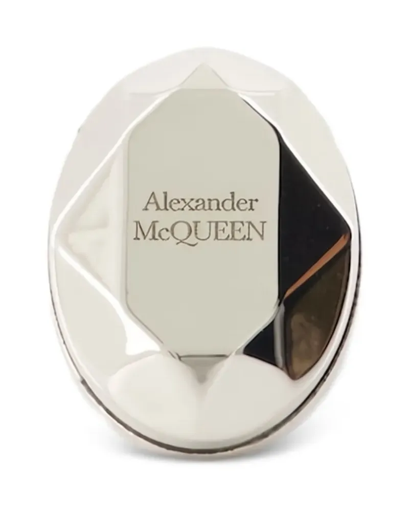 Alexander McQueen The Faceted Stone Ring - Silber Silber
