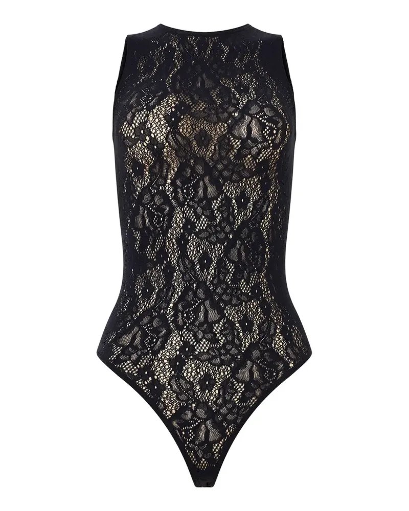 Wolford Infinite Rose Body aus Netz - Blau Blau