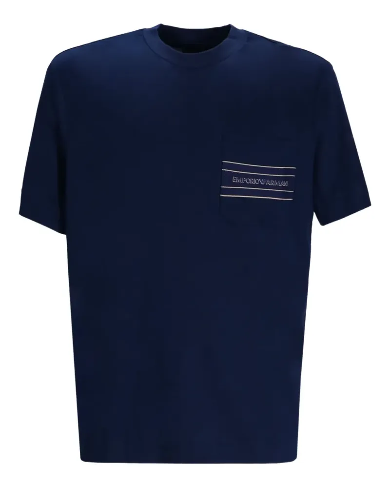 Emporio Armani T-Shirt mit aufgesetzter Tasche - Blau Blau