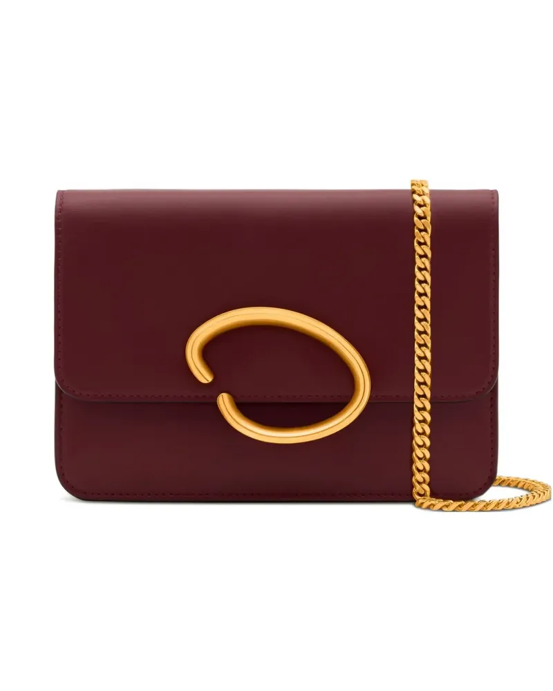 Oscar de la Renta Runde O Pochette Schultertasche mit Kette - Rot Rot