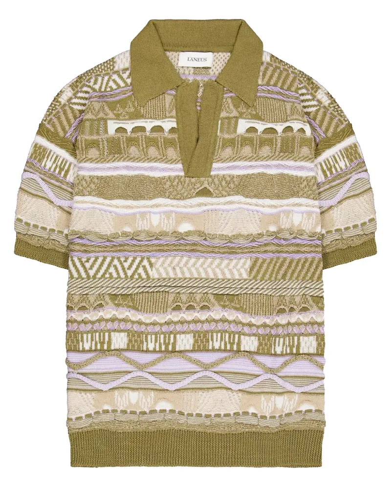 Laneus Gestricktes Poloshirt GrüN